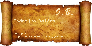 Ondrejka Balázs névjegykártya